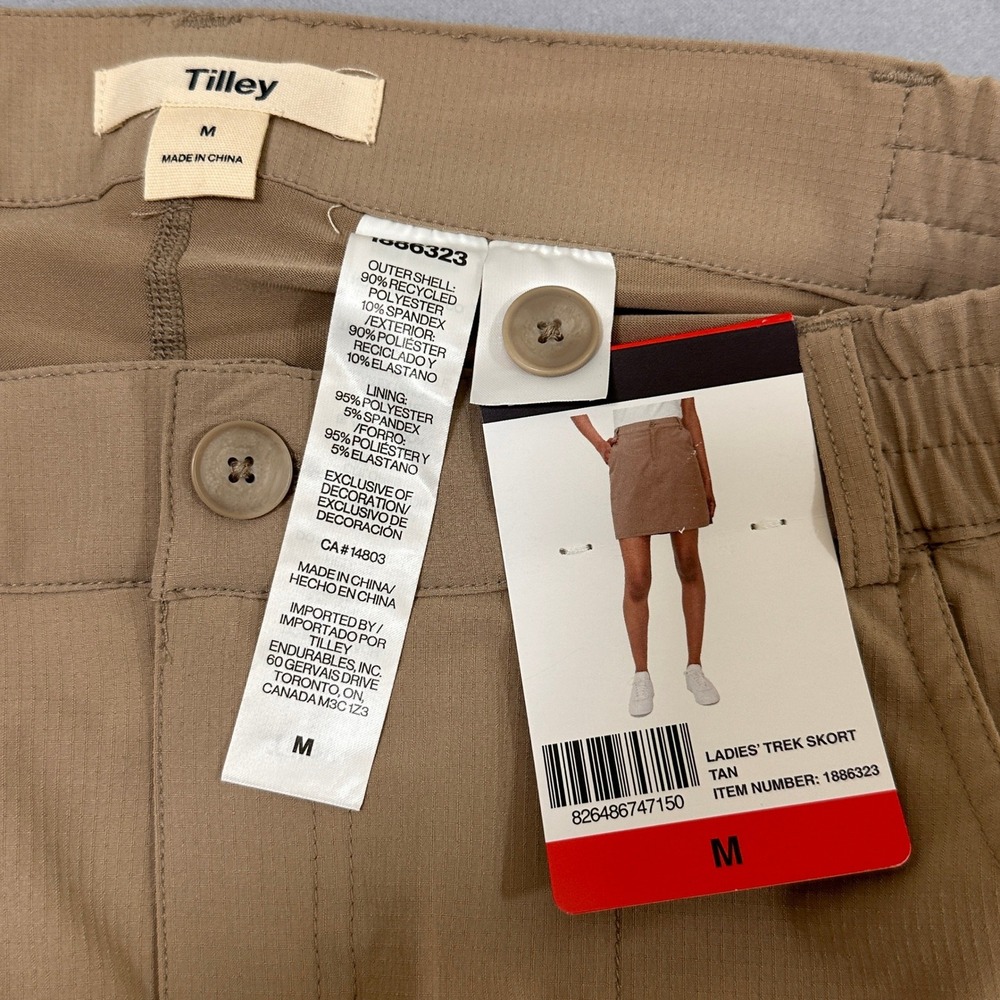 Tilley Trek Skort Women M Tan NWT Stretch Shorts Lined Hiking Outdoor Travel - Picture 2 of 9